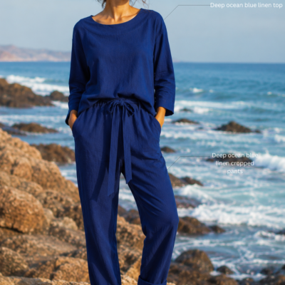 Linen set blue